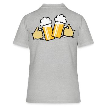 Les chopes à bière trinquent à la main ! (Bière / chopes à bière 4C) - Polo Femme - gris chiné - Dos - Ailine (174cm)