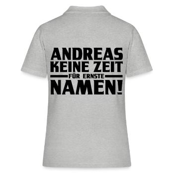 Prénom Andreas - Polo Femme - gris chiné - Dos - Ailine (174cm)