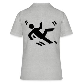Attention, risk of slipping - Humorous design - Women's Polo Shirt - heather grey - Back - Ailine (174cm)