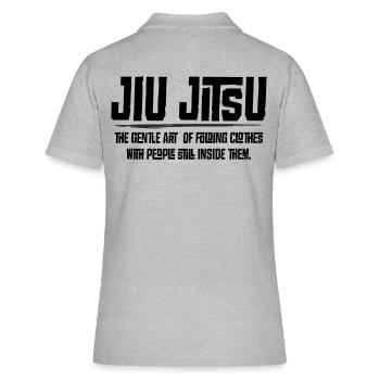 Jiu Jitsu - l’art doux de plier des vêtements, - Polo Femme - gris chiné - Dos - Ailine (174cm)