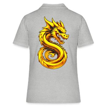 Asie Japon Chine Dragon - Polo Femme - gris chiné - Dos - Ailine (174cm)