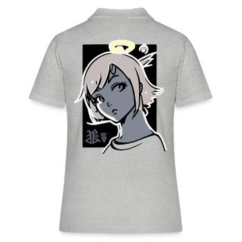 Fille ange avec halo - Polo Femme - gris chiné - Dos - Ailine (174cm)