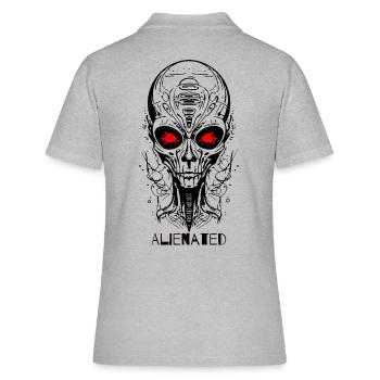 Alienated Alien Face - Women's Polo Shirt - heather grey - Back - Ailine (174cm)