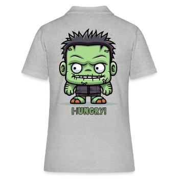 Hungriger kleiner Zombie - Frauen Polo Shirt - Grau meliert - Hinten - Ailine (174cm)
