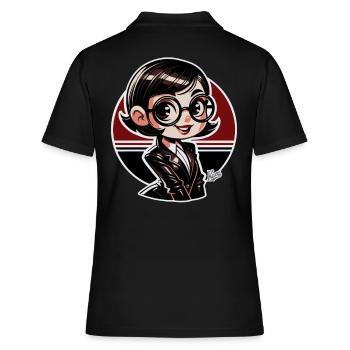 Chibi-mignon ringard amateur de livres rétro - Polo Femme - noir - Dos - Ailine (174cm)