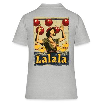 Asiatische Gummiente Lied Lalala - Frauen Polo Shirt - Grau meliert - Hinten - Ailine (174cm)