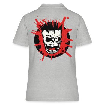 Masque de crâne du chaos Freak - Polo Femme - gris chiné - Dos - Ailine (174cm)
