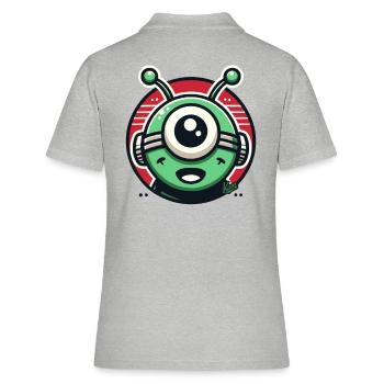 Friendly Alien Cyclops - Women's Polo Shirt - heather grey - Back - Ailine (174cm)