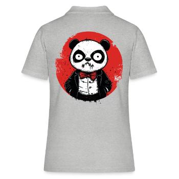 Panda déçu en colère en smoking - Polo Femme - gris chiné - Dos - Ailine (174cm)