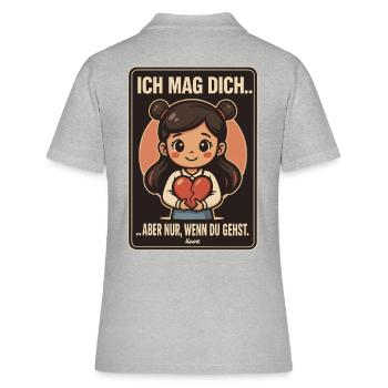 Je t’aime bien – si tu y vas ! - Polo Femme - gris chiné - Dos - Ailine (174cm)