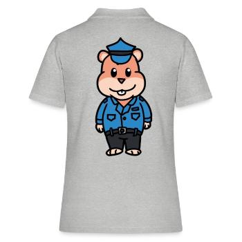 Polizei Hamster Polizist Beruf Kinder Kind Cop Job - Frauen Polo Shirt - Grau meliert - Hinten - Ailine (174cm)