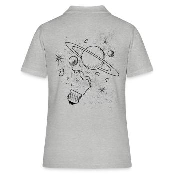 Planètes Tout Univers Univers Orbite Ciel - Polo Femme - gris chiné - Dos - Ailine (174cm)