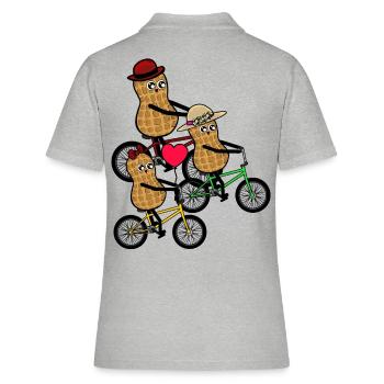 Sortie en famille Enfants Cacahuète Faire du vélo - Polo Femme - gris chiné - Dos - Ailine (174cm)