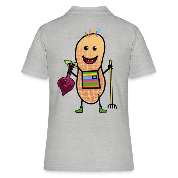 Cacahuètes Freak Bauer Bio Bio-Légumes Culture - Polo Femme - gris chiné - Dos - Ailine (174cm)
