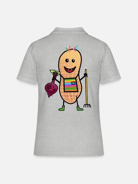 Peanuts Freak Farmer Organic Organic Vegetable Growing - Women's Polo Shirt - heather grey