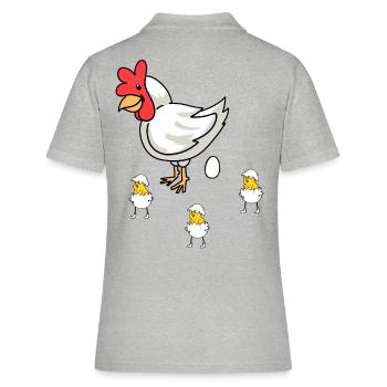 Volaille Volaille Poule Oeufs Pâques Enfants - Polo Femme - gris chiné - Dos - Ailine (174cm)
