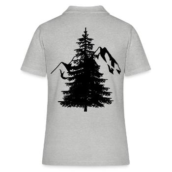 Fir Spruce Conifer Natural Mountains Mountain Alps - Women's Polo Shirt - heather grey - Back - Ailine (174cm)