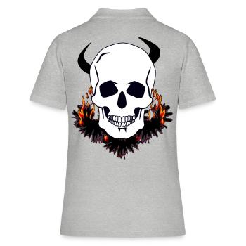 Diable Crâne Purgatoire Enfer Satan mort diabolique - Polo Femme - gris chiné - Dos - Ailine (174cm)