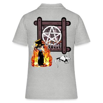 Okkult Spirituell Satan Ritual Zauberer Dark Magie - Frauen Polo Shirt - Grau meliert - Hinten - Ailine (174cm)