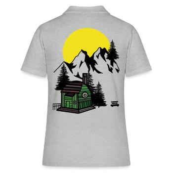 Montagnes Clair de lune Émotion Solitude Montagnes silencieuses - Polo Femme - gris chiné - Dos - Ailine (174cm)
