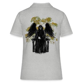 Tod Monster Horror Satan Dämon Tod Halloween - Frauen Polo Shirt - Grau meliert - Hinten - Ailine (174cm)