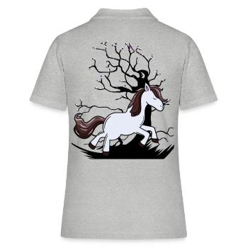 Cheval sauvage Poney Chevaux Enfant Enfants - Polo Femme - gris chiné - Dos - Ailine (174cm)