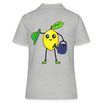 Citron Fruit Fruit Jardinier Arrosoir - Polo Femme - gris chiné - Dos - Ailine (174cm)
