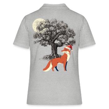 Winter Schnee Fuchs Wildnis Natur Waldtiere Füchse - Frauen Polo Shirt - Grau meliert - Hinten - Ailine (174cm)