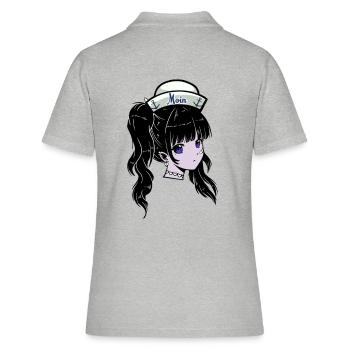 Mädchen maritim Matrose Seemann Schifffahrt Ahoi - Frauen Polo Shirt - Grau meliert - Hinten - Ailine (174cm)