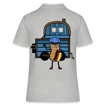 Erdnuss Deutschland Zug Lokomotive Bahn Job - Frauen Polo Shirt - Grau meliert - Hinten - Ailine (174cm)