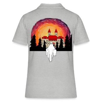 Geister Schloss Mitternacht Geisterstunde Horror - Frauen Polo Shirt - Grau meliert - Hinten - Ailine (174cm)