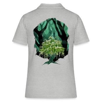Wald Natur Botanik Flora - Frauen Polo Shirt - Grau meliert - Hinten - Ailine (174cm)