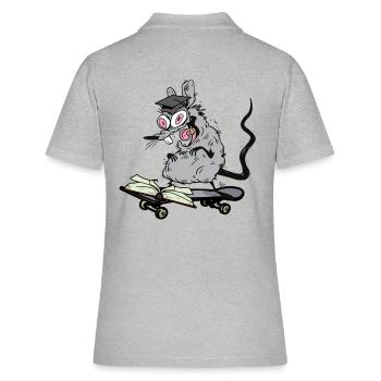 Étudiant Érudit Apprentissage Rat Patineur Adolescent - Polo Femme - gris chiné - Dos - Ailine (174cm)