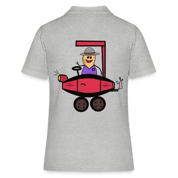 Cacahuète Permis De Conduire De Voiture Écrou Conducteur - Polo Femme - gris chiné - Dos - Ailine (174cm)