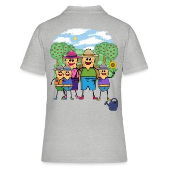 Cacahuète, Famille, Enfants, Jardinage, Jardinage, Nature - Polo Femme - gris chiné - Dos - Ailine (174cm)