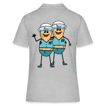 Cacahuètes Marins Garçons Marins Marins - Polo Femme - gris chiné - Dos - Ailine (174cm)