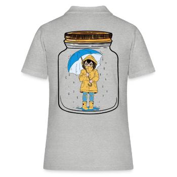 Fille Parapluie Météo - Polo Femme - gris chiné - Dos - Ailine (174cm)