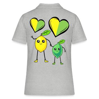 Lemon, Lemon, Fruit, Fruit, Fruit, Lemon - Women's Polo Shirt - heather grey - Back - Ailine (174cm)
