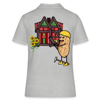 Cabane Maison Peanut Constructeur Rénover Rénovation - Polo Femme - gris chiné - Dos - Ailine (174cm)