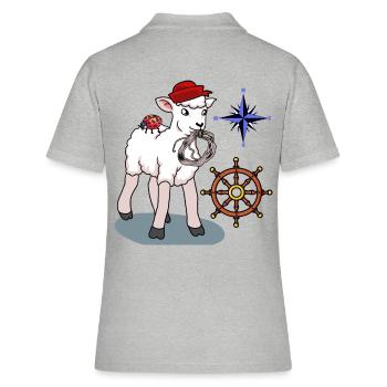 Volant de marin mouton de mouton maritime compas - Polo Femme - gris chiné - Dos - Ailine (174cm)