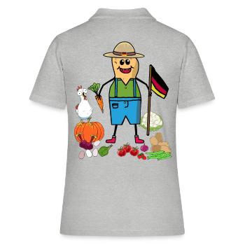 Producteurs d’arachides Producteurs Légumes Allemagne Drapeau - Polo Femme - gris chiné - Dos - Ailine (174cm)