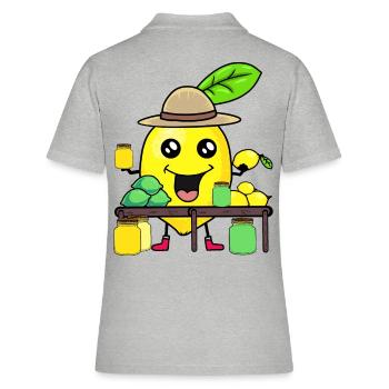 Zitrone Lemonen Saftladen Zitrone Sommer Obst - Frauen Polo Shirt - Grau meliert - Hinten - Ailine (174cm)