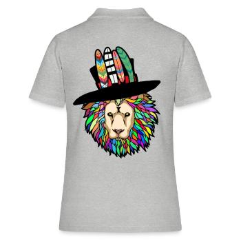 Tête de Lion Lion Lion - Polo Femme - gris chiné - Dos - Ailine (174cm)