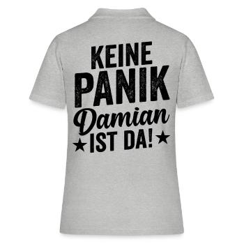Vorname Damian - Frauen Polo Shirt - Grau meliert - Hinten - Ailine (174cm)