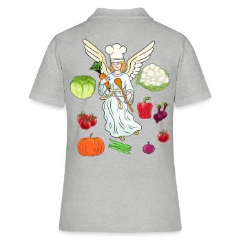 Céleste Cuisinier Cuisinier Cuisiniers Art culinaire Légumes Ange - Polo Femme - gris chiné - Dos - Ailine (174cm)