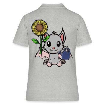 Chauve-souris jardinier jardin tournesol enfants enfant - Polo Femme - gris chiné - Dos - Ailine (174cm)