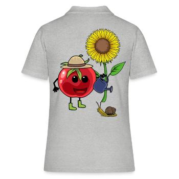 Tomate Jardinier Jardin Escargot Jardinage Enfant - Polo Femme - gris chiné - Dos - Ailine (174cm)