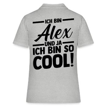 Alexander Alexandra Alexa Alex - Frauen Polo Shirt - Grau meliert - Hinten - Ailine (174cm)