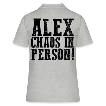 Alexander Alexandra Alexa Alex - Frauen Polo Shirt - Grau meliert - Hinten - Ailine (174cm)
