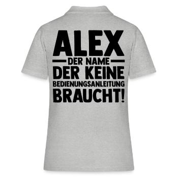 Alexander Alexandra Alexa Alex - Frauen Polo Shirt - Grau meliert - Hinten - Ailine (174cm)